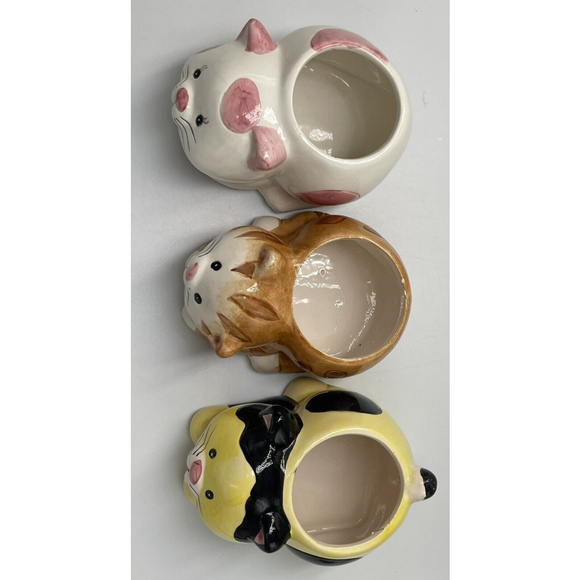 MSR Imports Kitten Vases Planters Kitschy Trinket Holder Lot Of 3 #6493 C2000 - Picture 2 of 9